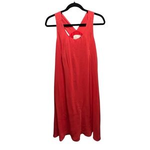 Cynthia Rowley 100% Silk Red A-line Sleeveless Crew Neck Dress- Size 6